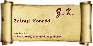 Zrinyi Konrád névjegykártya